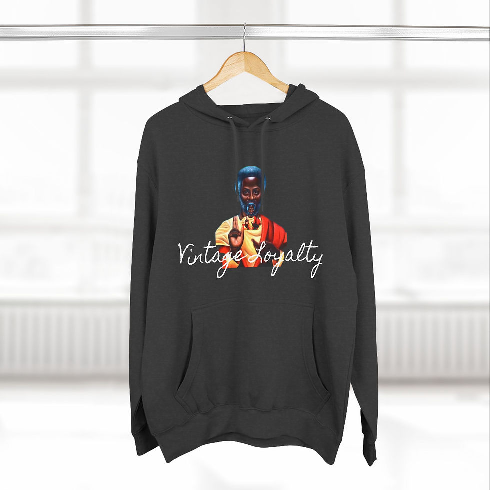 Thumbnail: Fleece Hoodie - Black Jesus  Vintage Loyalty Clothing Brand WIZE & CIVILIZED