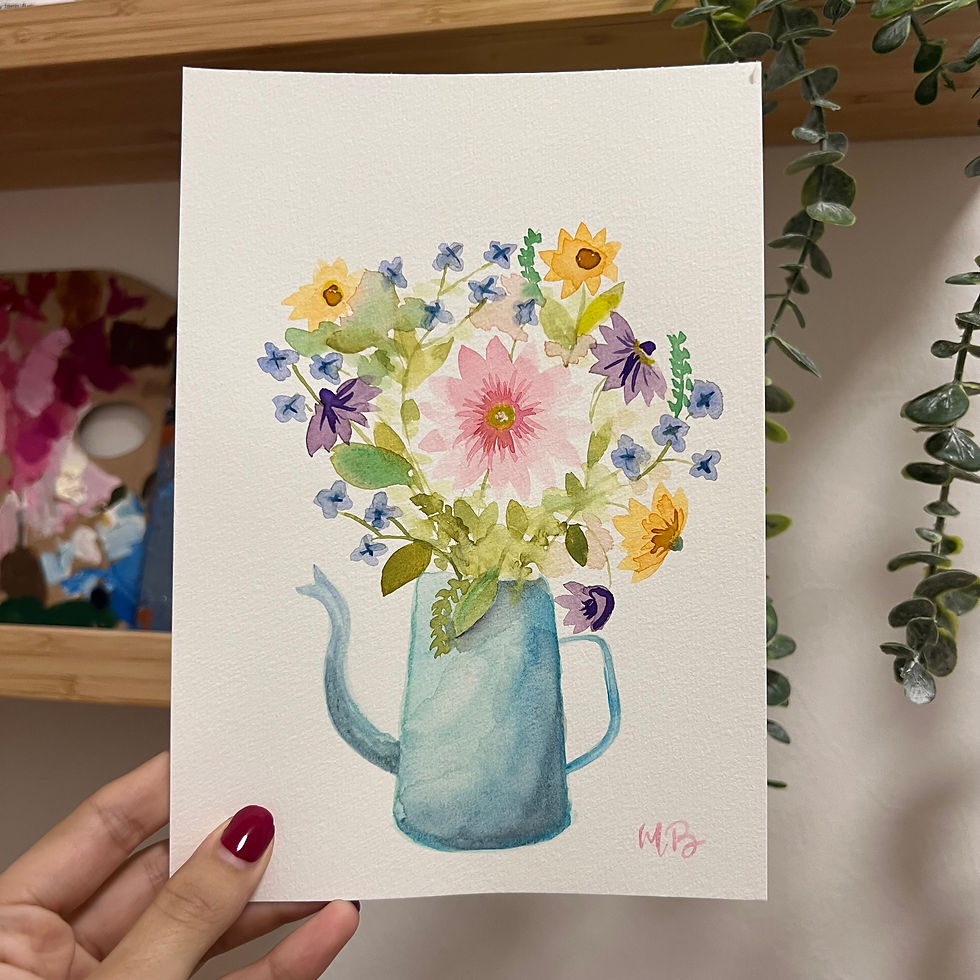 Miniatura: Lámina floral acuarela