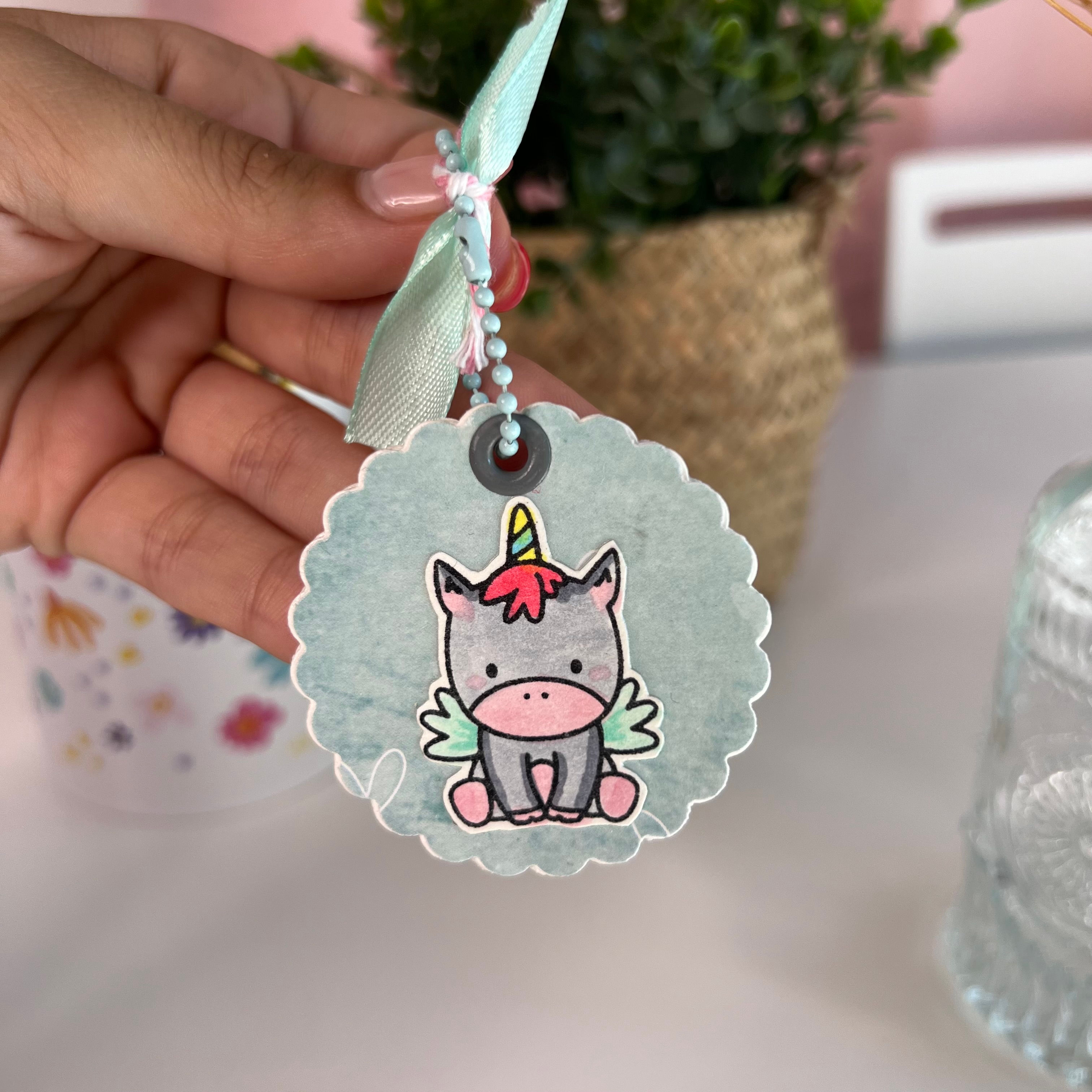 Llavero unicornio hecho a mano