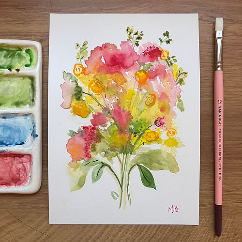 Lámina floral acuarela