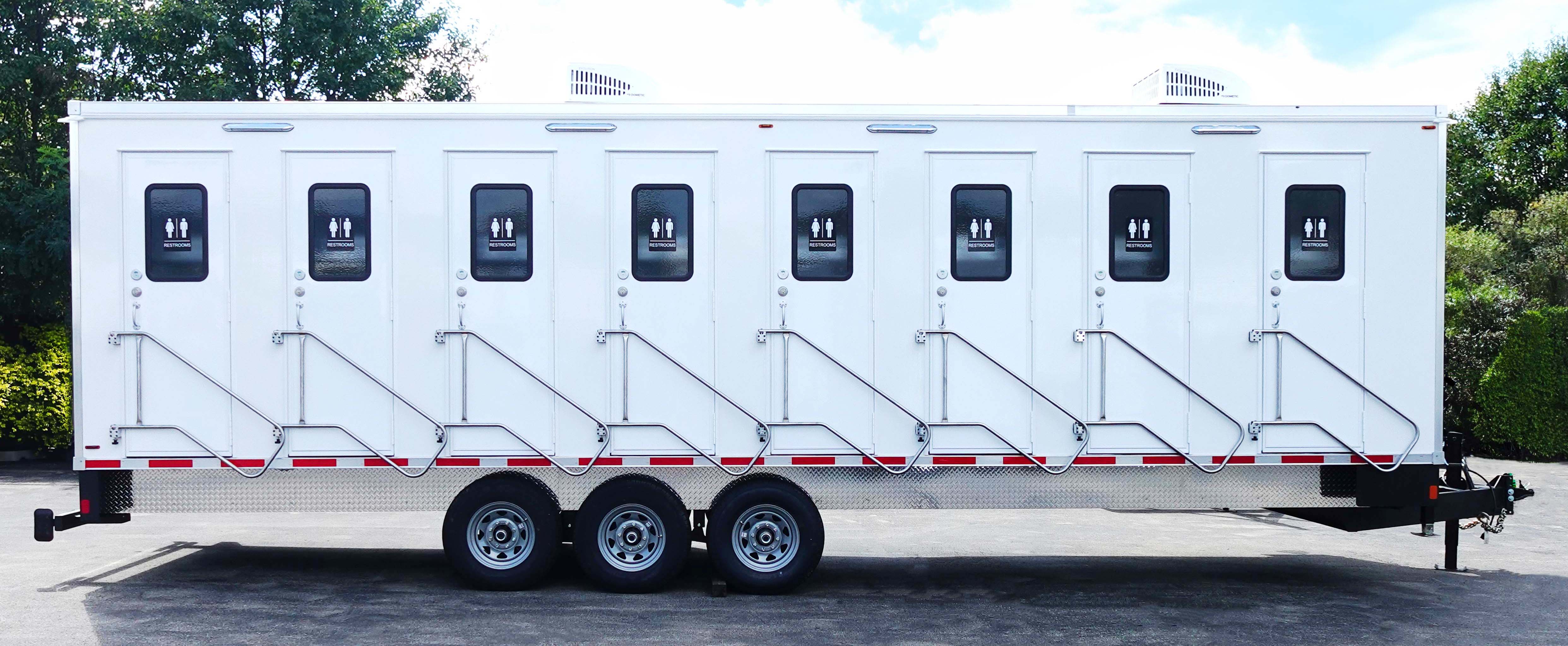 MyCleanPotty 8-station restroom trailer interior
