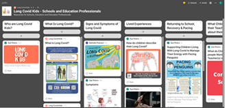 Long Covid Kids padlet for schools and education professionals