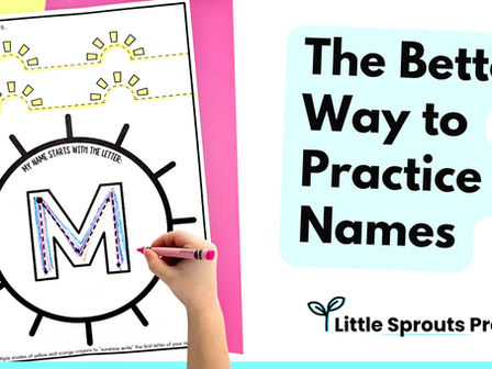 Editable preschool name tracing worksheet with start dots, stroke order cues, and handwriting lines to support fine motor skills, letter formation, and early writing success in Pre-K and preschool.
