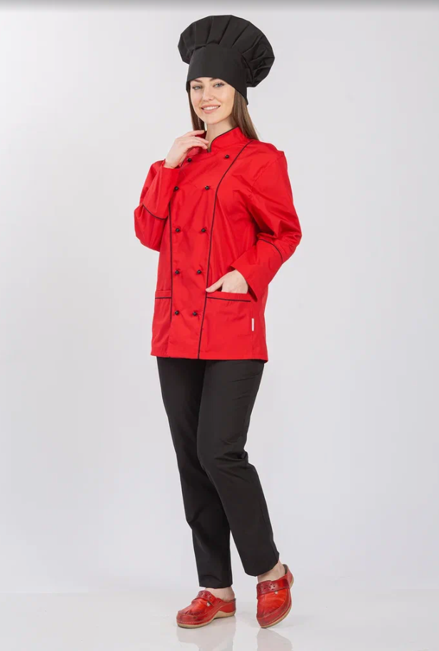 Костюм Повар арт.IV22 цвет: черный/красный для всех, тк. Тиси