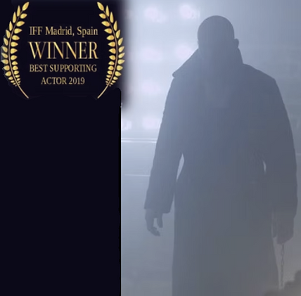 Cheyenne Buchanan receiving Best Supporting Actor recognition at the 2019 International Film Festival in Madrid, Spain.