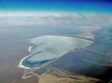 Buun Tsagaan Lake and blue sky of Mongolia