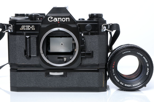 Canon AE-1 Black FD50/1.4 S.S.C. PowerWinder A つき | Chukocamera