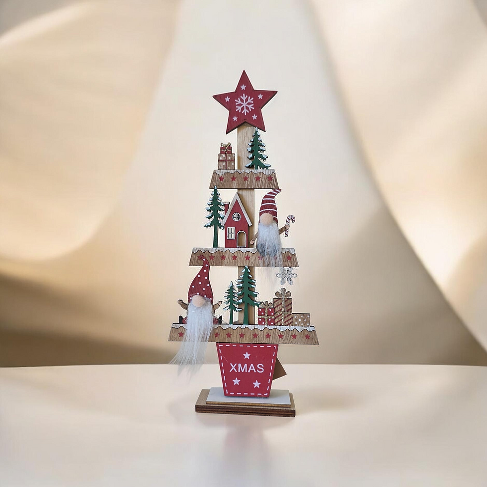 Miniaturbild: SiL Weichnachtsdeko, Holz-Tanne XMAS mit Wichteln