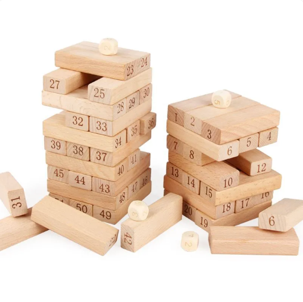 Wooden Numerical Jenga Puzzle Blocks