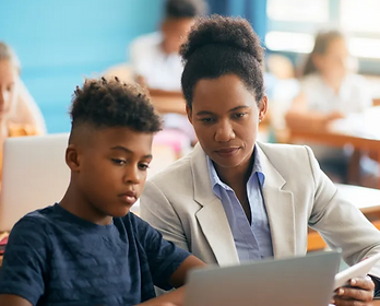 Student working with teacher on a 1:1 basis