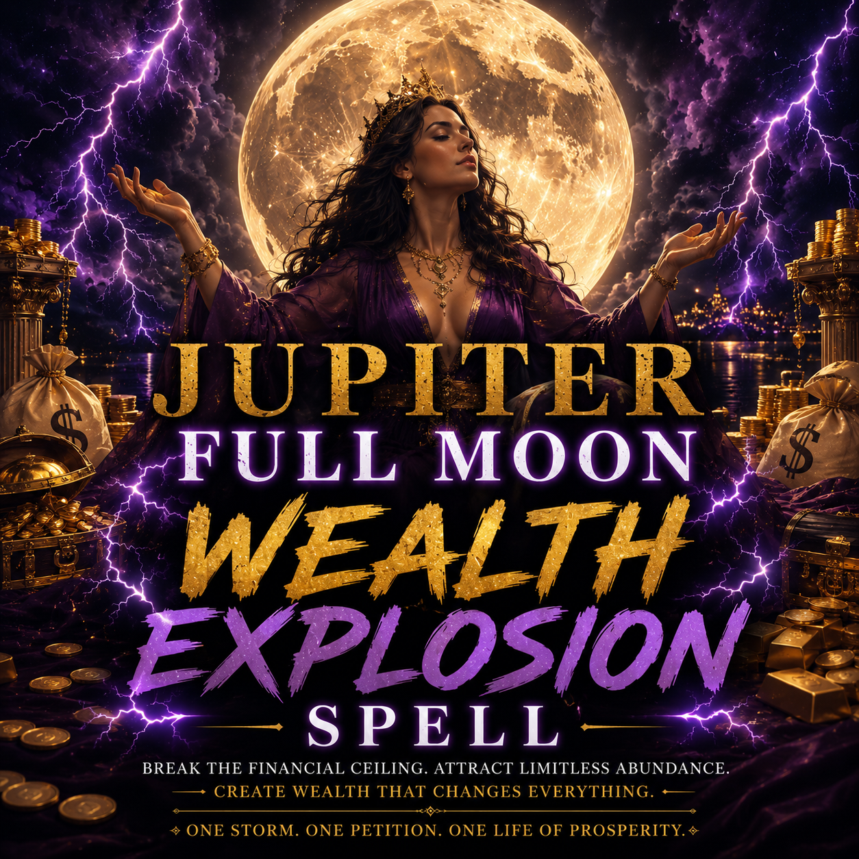 Jupiter Full Moon Wealth Explosion Spell