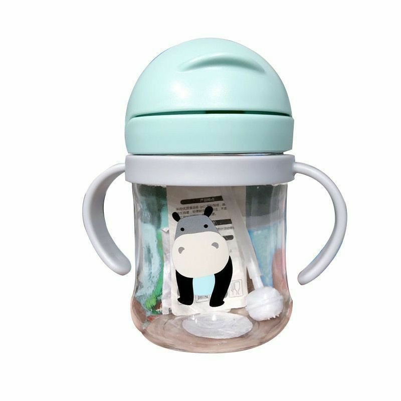 Thumbnail: 250ml Baby Feeding Cup with Straw Children Learn Feeding Drinking Bottle Kids Tr