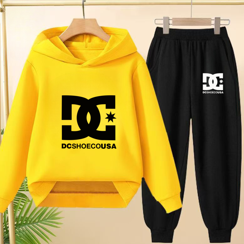 Thumbnail: Kids Autumn Winter Letter Sweatshirt Hoodie+Pants Two-Piece Set Tracksuits 3-12Y