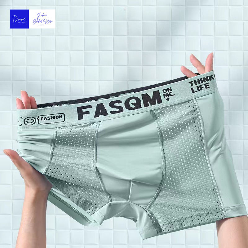 Thumbnail: 1pc Mens Boxers Shorts Ice Silk Men Panties Seamless Sexy Underwear Man Underpan
