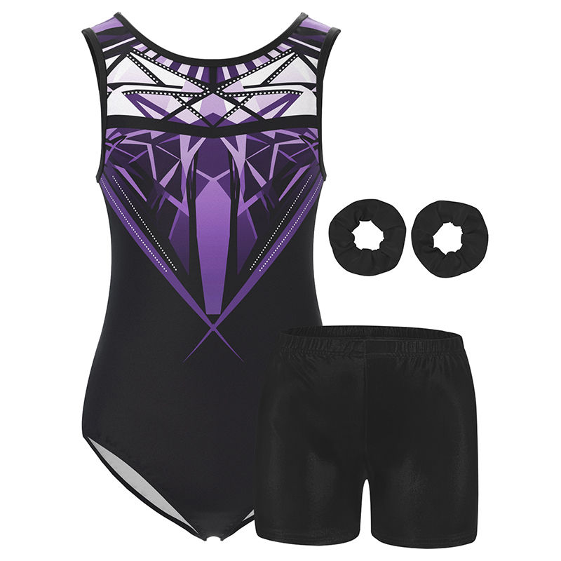 Thumbnail: Gymnastics Leotards for Girls Sleeveless Tank  Athletic Biketard Kids Water-drop