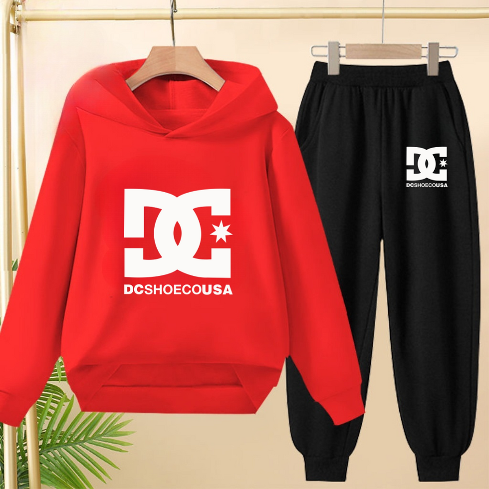 Thumbnail: Kids Autumn Winter Letter Sweatshirt Hoodie+Pants Two-Piece Set Tracksuits 3-12Y