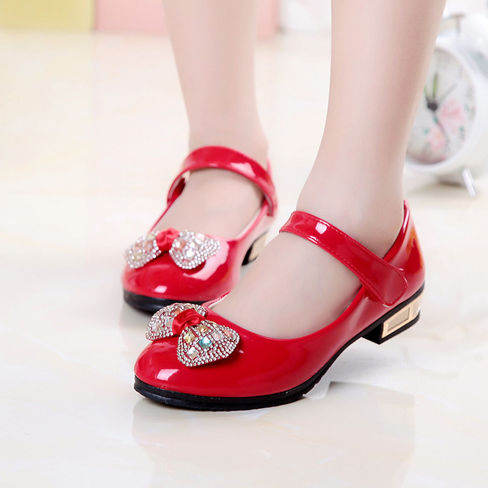 Thumbnail: Girls Shoes 2021 Newly Arrived Infant Kids Baby Girls Crystal Bling Bowknot Sing