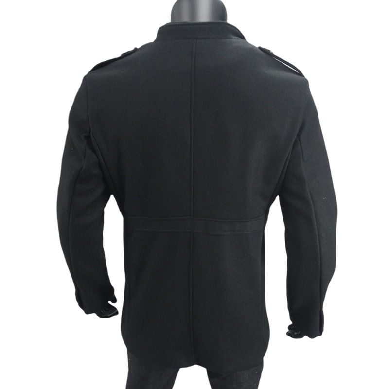 Thumbnail: New Woolen Mens Coat Medium and Long Zipper Jacket Large Size Fake Two-piece Set