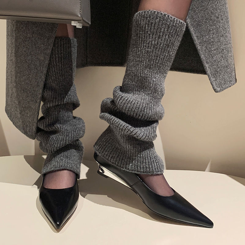 Thumbnail: JOZHAMTA Size 34-43 Real Leather Spring Women High Heel Shoes Pointed Toe Sexy L