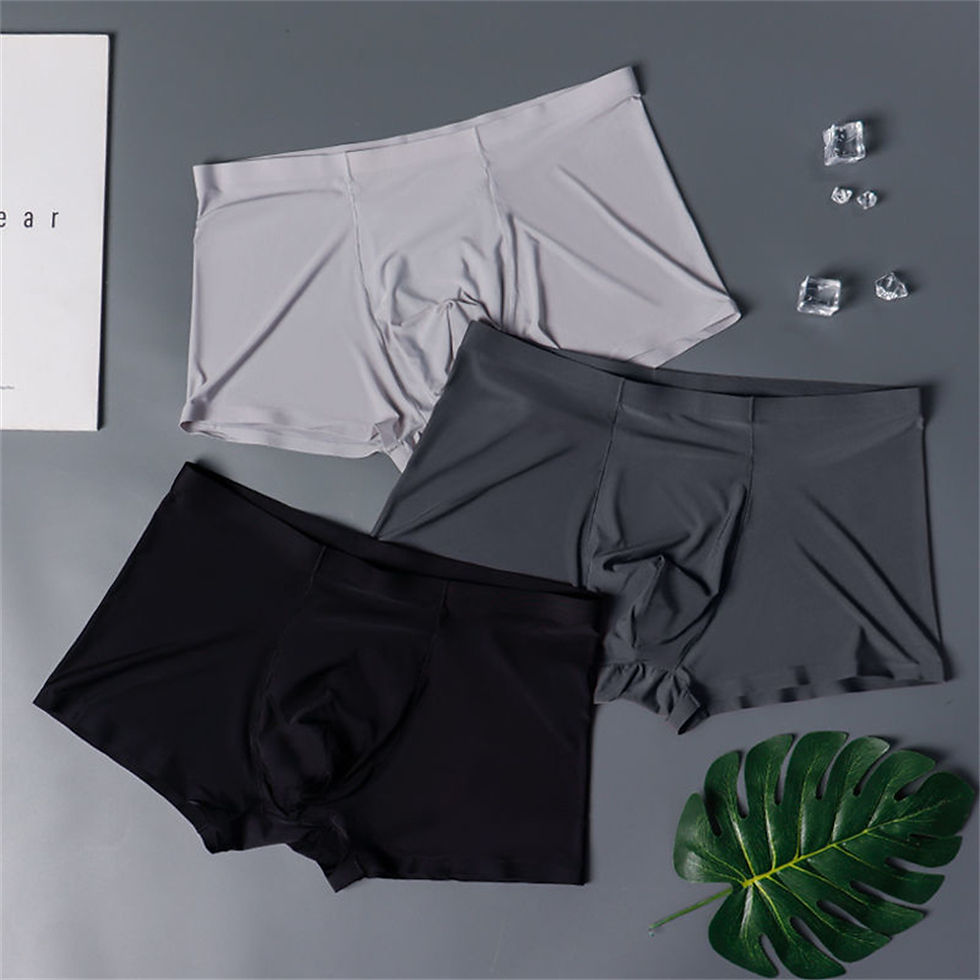 Thumbnail: 3PCS High Quality Men's Ice Silk Underwear Summer Thin Breathable Seamless Panti