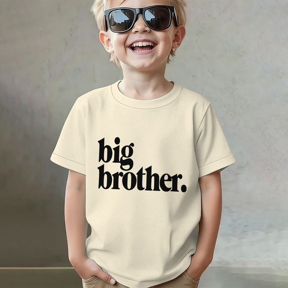 Thumbnail: Big Brother Little Sister Letter Print T-shirt Sibling Crew Neck Cotton Tee Boy 