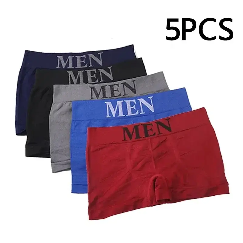 Thumbnail: 5 Pcs Men’s Boxer Briefs High Elastic Breathable Underwear Soft Cotton Stretch