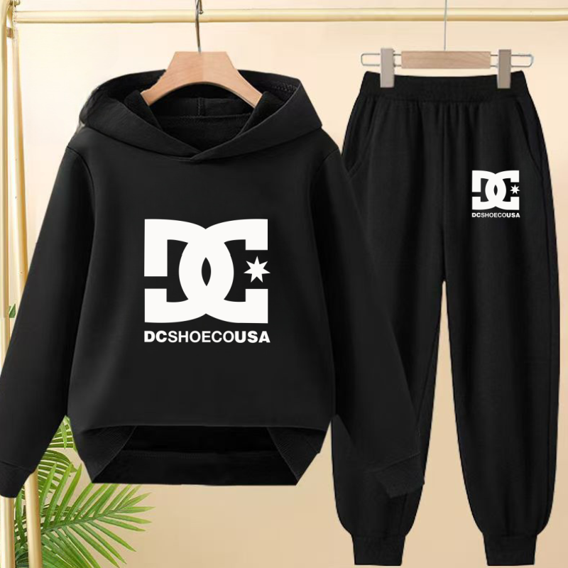 Thumbnail: Kids Autumn Winter Letter Sweatshirt Hoodie+Pants Two-Piece Set Tracksuits 3-12Y