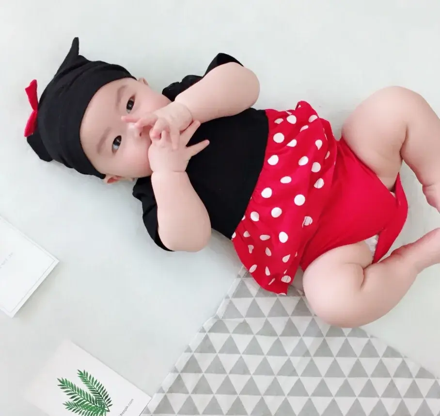 Thumbnail: Cute Mickey Baby Rompers Cartoon Three-dimensional Modeling Jumpsuit Triangle Cl