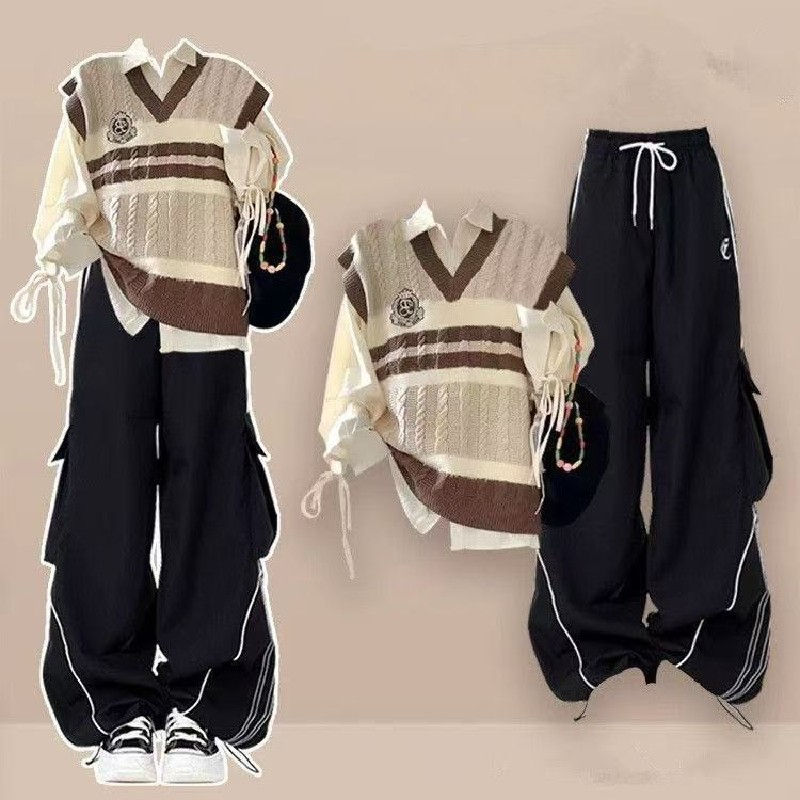 Thumbnail: Women's Autumn Winter New Fashion Tracksuit Matching Set Korean Elegant Vintage 