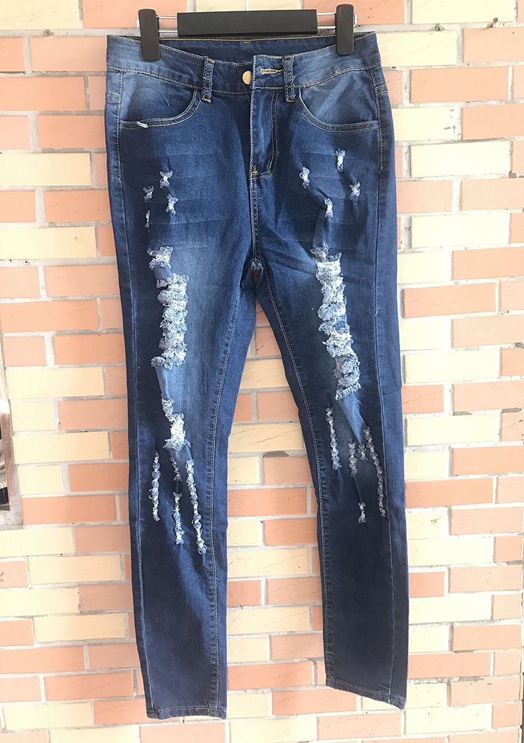 Thumbnail: HOLE Denim Women 2025 High Waist Ripped Jeans for Women Skinny Black Pockets Jea