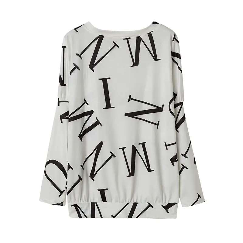 Thumbnail: Spring New Style of Europe and the United States Women's Letters Printed Long-sl
