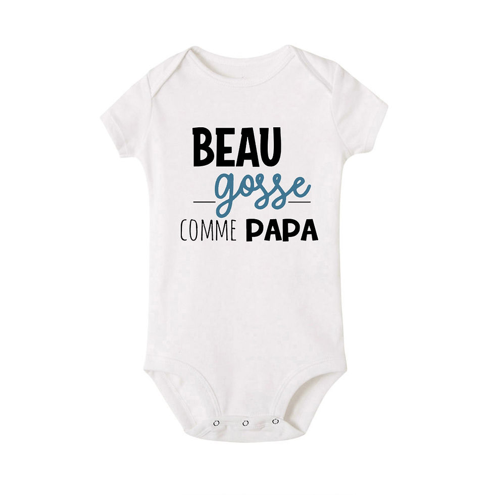 Thumbnail: Handsome Like Daddy Newborn Baby Summer Bodysuit Infant Body Short Sleeve Baby B