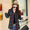 Thumbnail: M-5XL New Arrival Women Shirts Button Daily Plaid Shirts Long Sleeve Grid Printe
