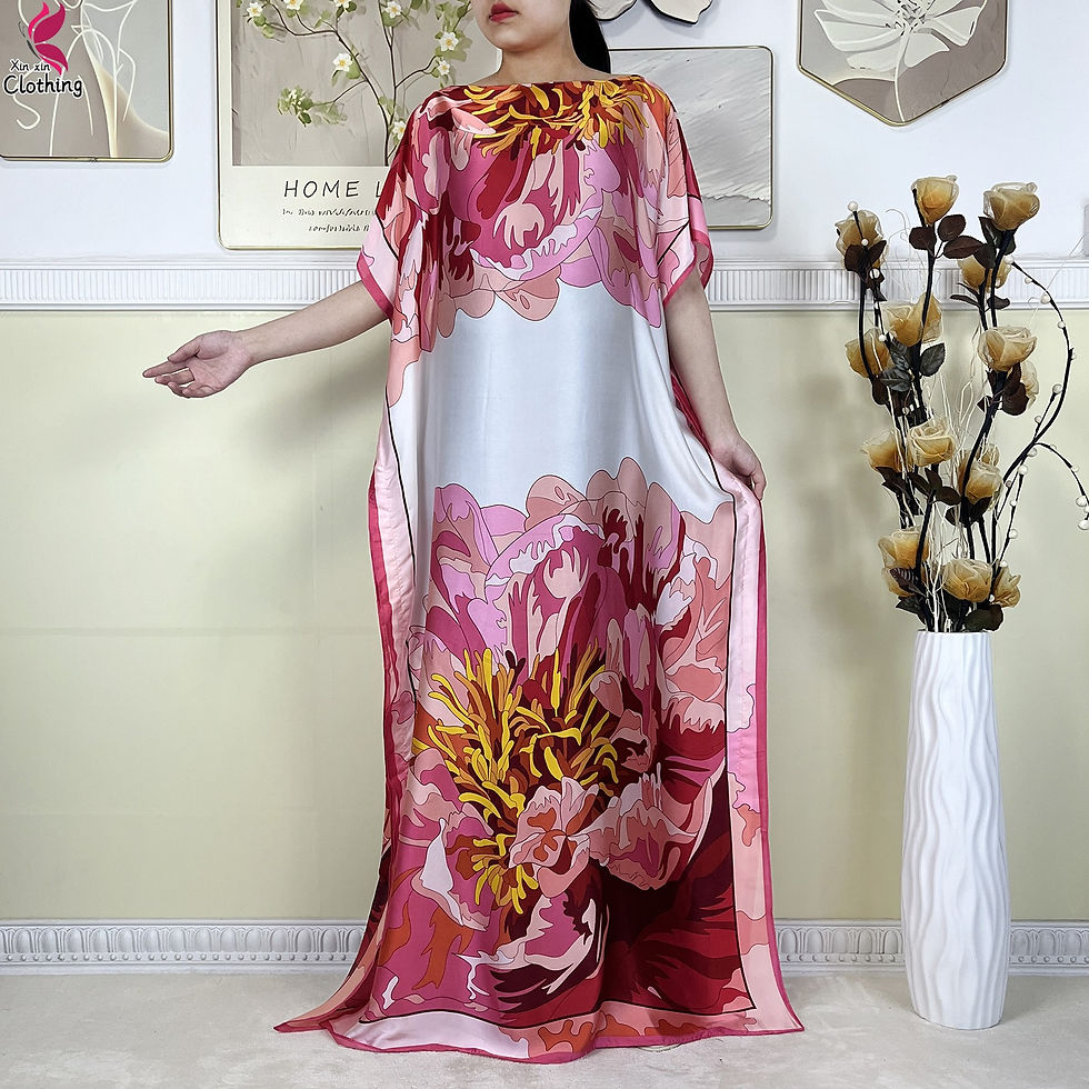 Thumbnail: New Muslim Dresses Fashion Party for Woman Dubai Abaya Silk Soft Print Islam Kaf
