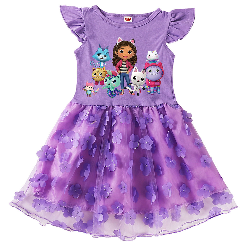 Thumbnail: Vestido De Gabbys Doolhouse Clothes Kids Cartoon Gabby Chat Dress Baby Girls Sum