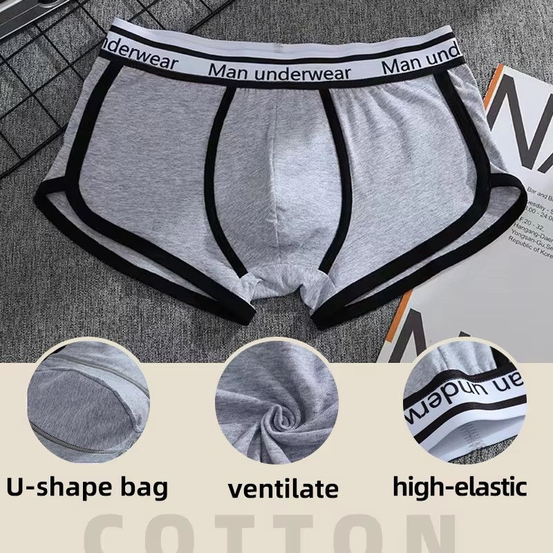 Thumbnail: Men Underwear Boxers Cotton Men Panties Breathable Solid Boxershorts Male Mid Wa