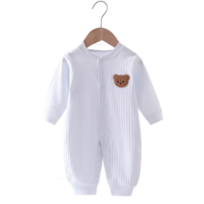 Thumbnail: 2024 Autumn Baby Romper Solid Color Bear Jumpsuit Cotton Spring Newborn One-Piec