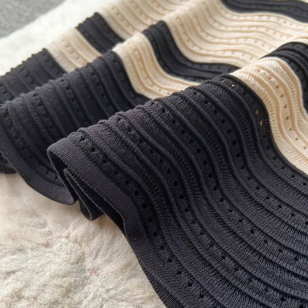 Thumbnail: Women's Wavy Striped V-Neck Short Sleeve Elastic Sundress Ribbed Knit Bodycon Lo