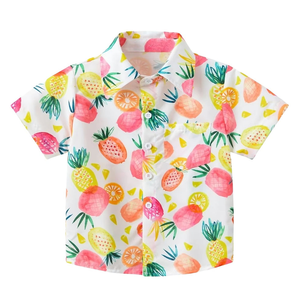 Thumbnail: Hawaiian Girls' Clothes Colorful Floral Print Children's Tops Beach Casual Girls