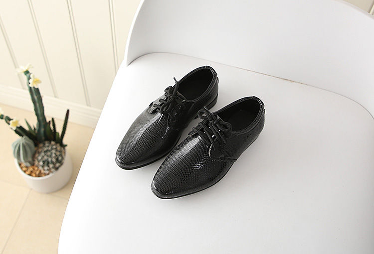Thumbnail: Iawesome Boys Leather Shoes Kids Flats Lace-up Children's Wedding Shoes For Todd