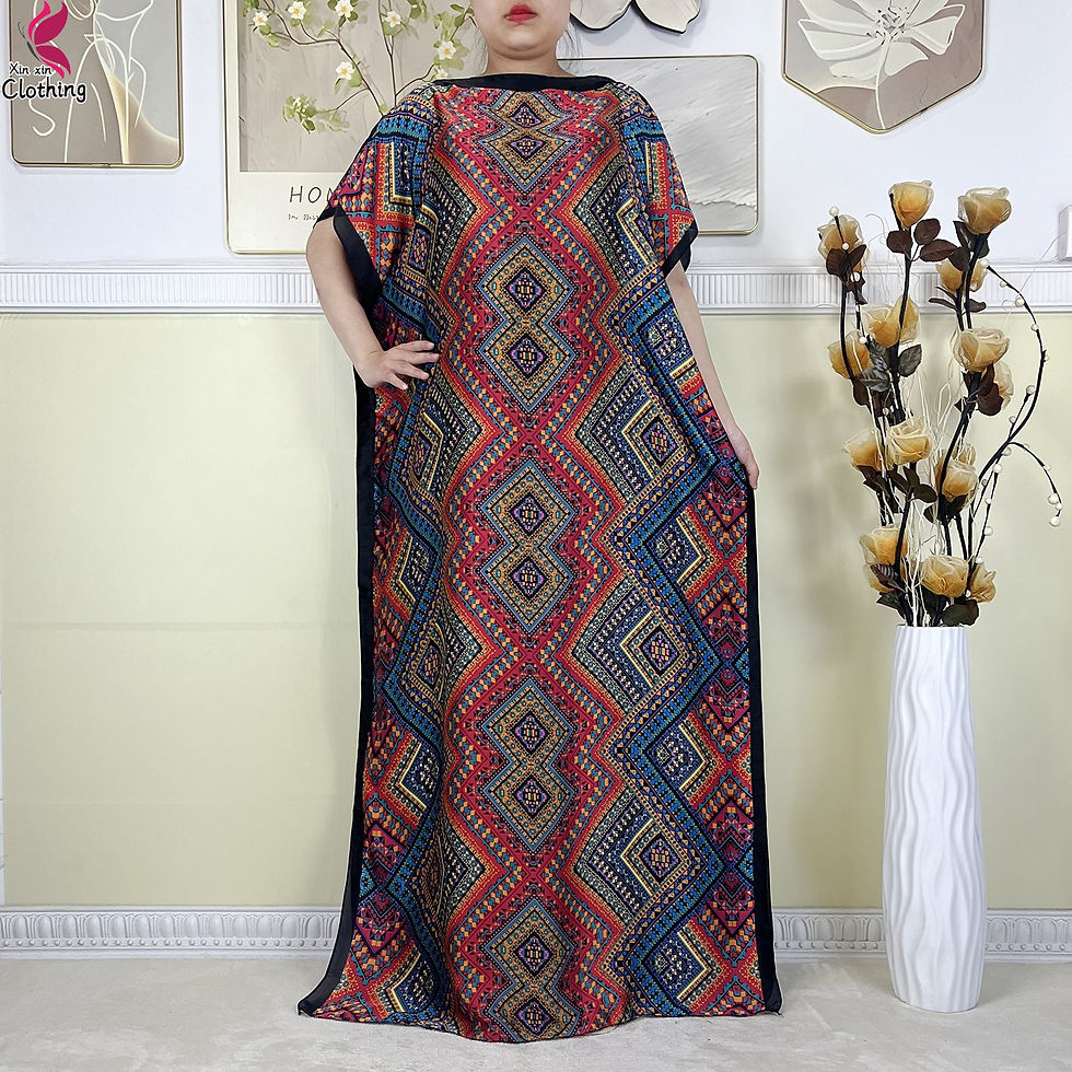 Thumbnail: New Muslim Dresses Fashion Party for Woman Dubai Abaya Silk Soft Print Islam Kaf