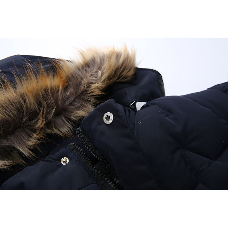 Thumbnail: 2-8 Years Winter Boys Jacket Thick Keep Warm Lining Plush Detachable Hat Hooded 