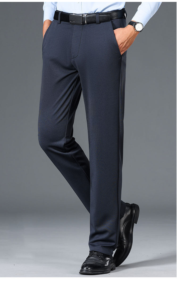 Thumbnail: Men's Big Tall Classic Dress Pants High Elasticity Wrinkle Resistant Elegant Cas