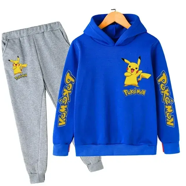 Thumbnail: New Pikachu Children's Hoodie Print Set, Fashionable, Simple, Loose Fit, Versati