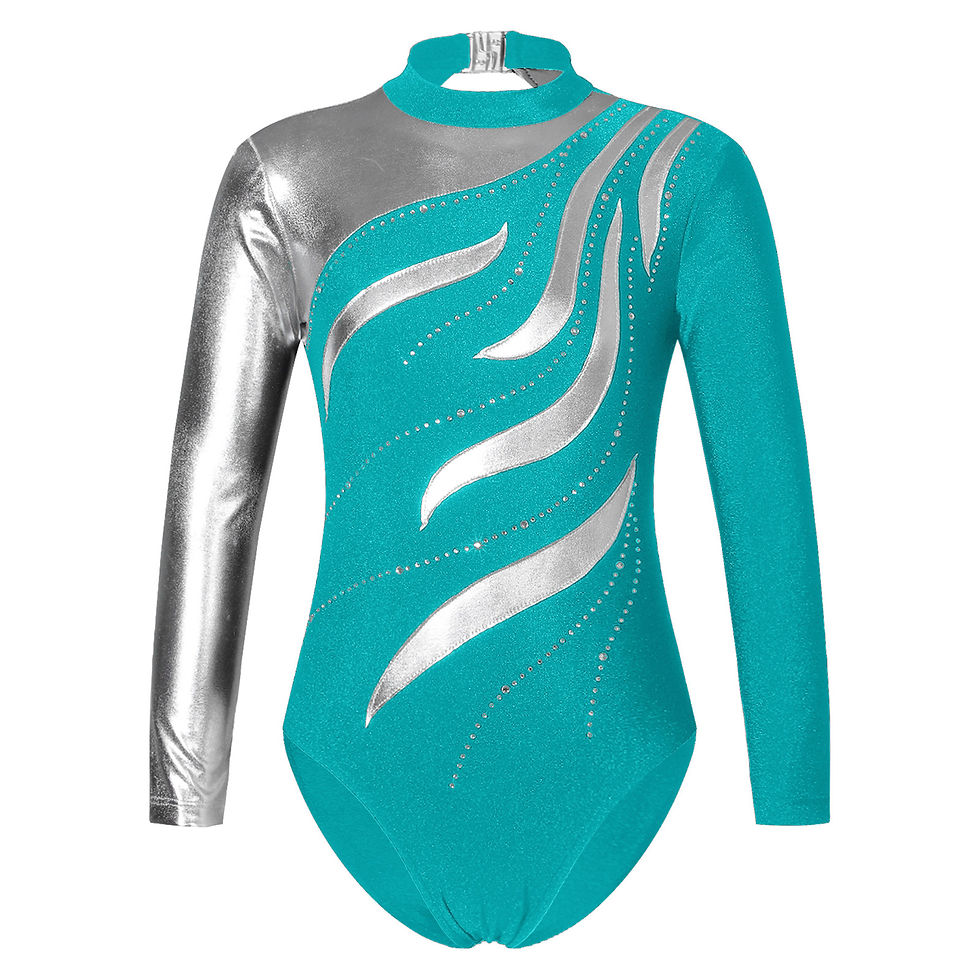 Thumbnail: Children Ballet Dance Leotard Gymnastics Jumpsuit for Girls Kids Long Sleeve Shi