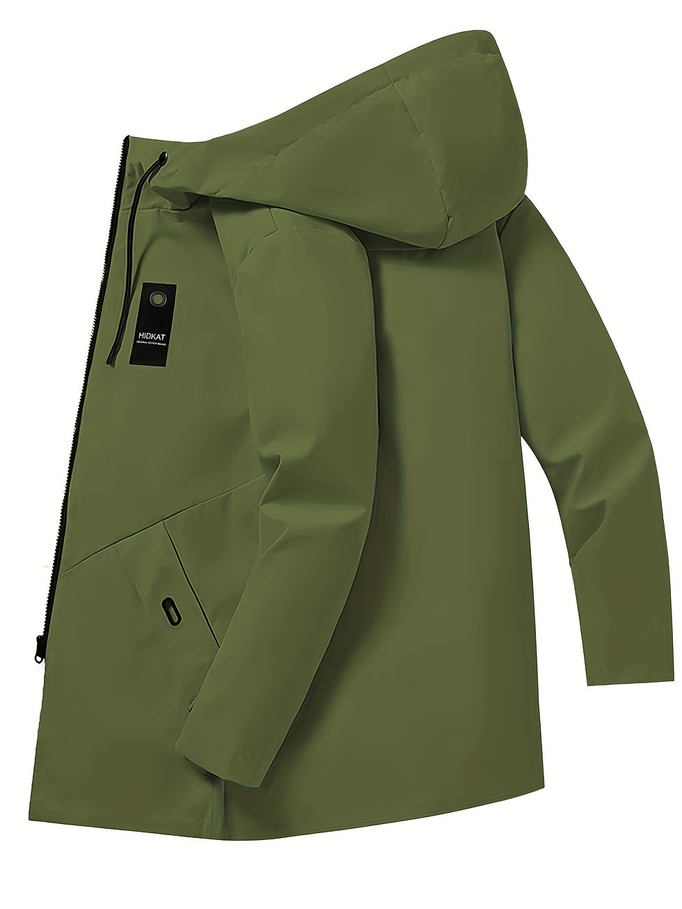 Thumbnail: Men's Fashion Casual Jacket with Hood and Drawstring, Solid Color, Suitable for 