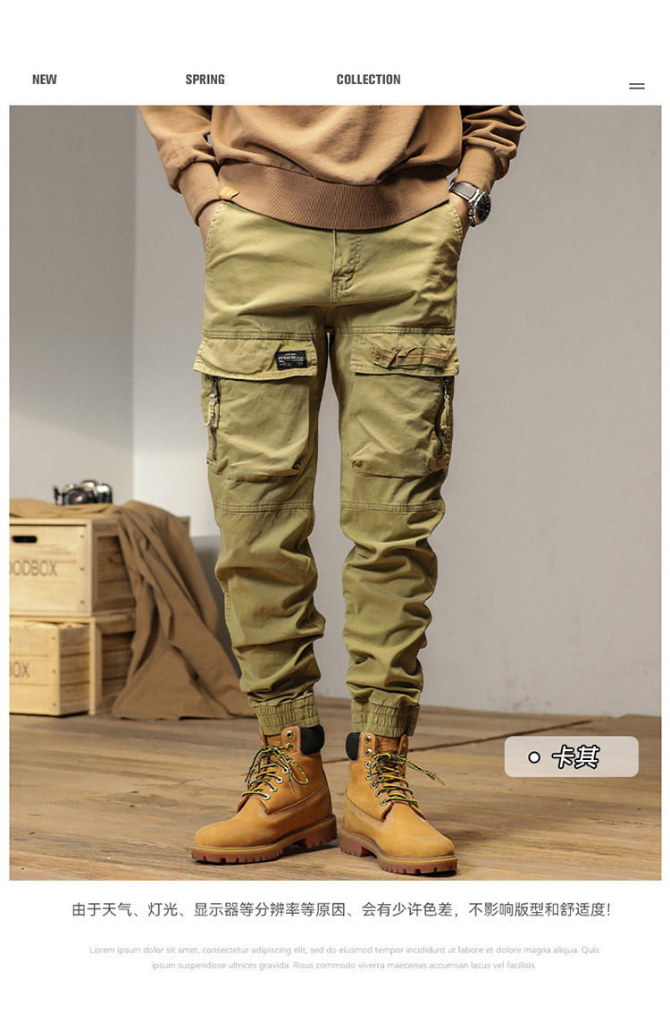 Thumbnail: The new men's American retro sporty design in 2025 features multi-pocket, versat