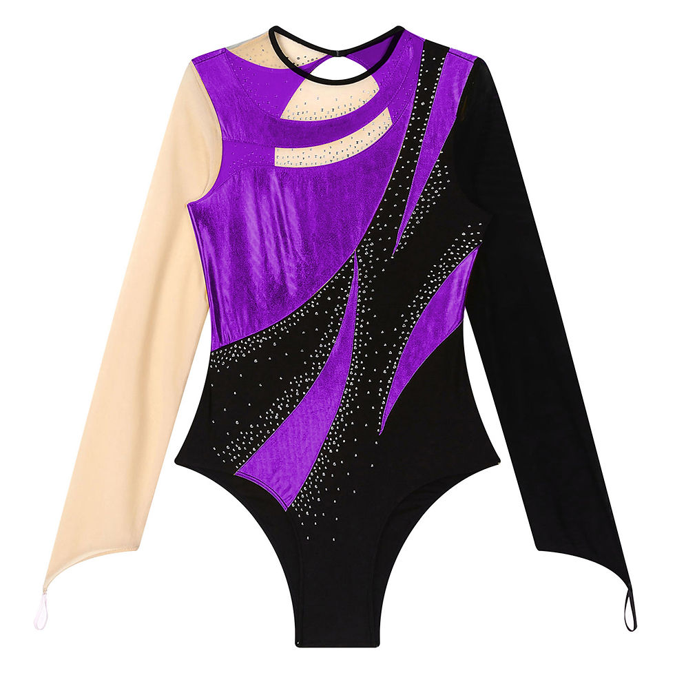Thumbnail: Women's Long Sleeve Rhythmic Gymnastics Leotard Ballet Jumpsuit for Woman Metall