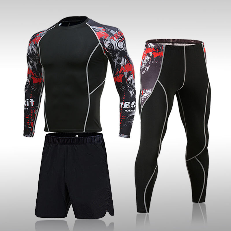 Thumbnail: Man Compression Sports Suit Quick Drying Perspiration Fitness Training MMA Kit R