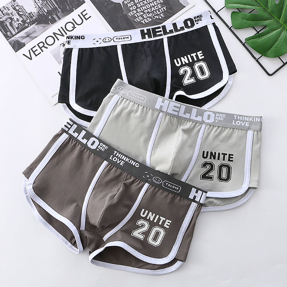 Thumbnail: 3PCS/Pack 100% Cotton Underpants Men Comfortable Big U Type Crotch Breathable Me